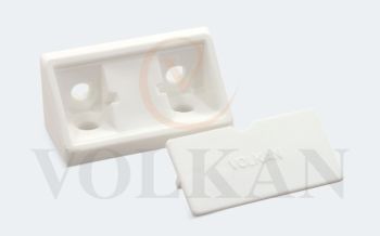 V108-Beyaz Plastik Kapaklı K&ouml;şe Bağlantı (Beyaz)